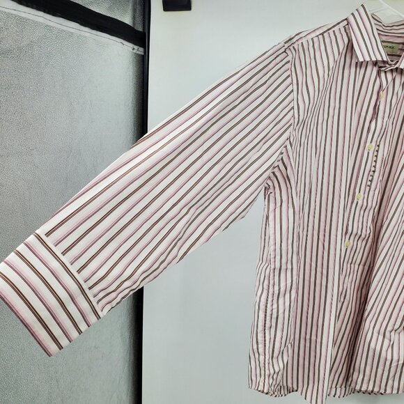 NWT Banana Republic Purple and Pink Striped Collared Dress Shirt Size XL - Picture 7 of 10